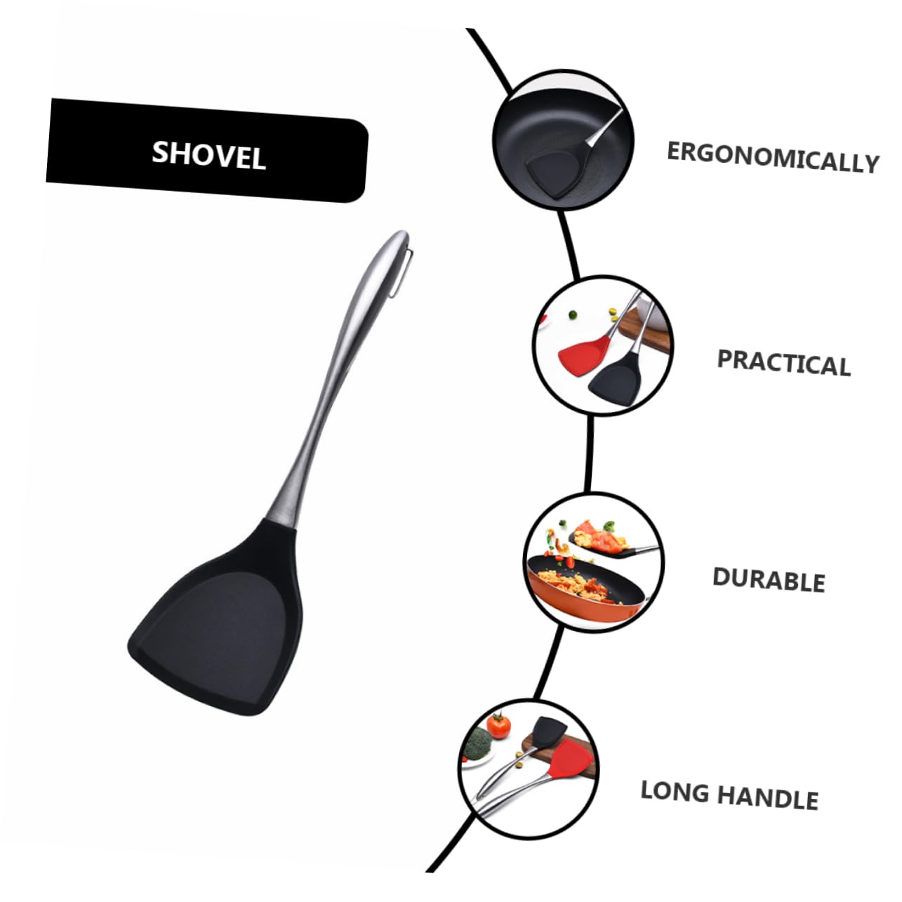 Hohopeti 3 Pezzi di Spatola in Silicone Essenziale Senza Impugnatura per Utensili da Cucina