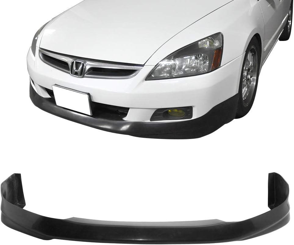 FREEMOTOR802 Front Bumper Lip Splitter Compatible with 2006-2007 Honda Accord Sedan | JDM HFP Style Unpainted Black PU 1PC Air Dam Chin Spoiler Underbody Front Lip Spoiler Lower Guard Protector