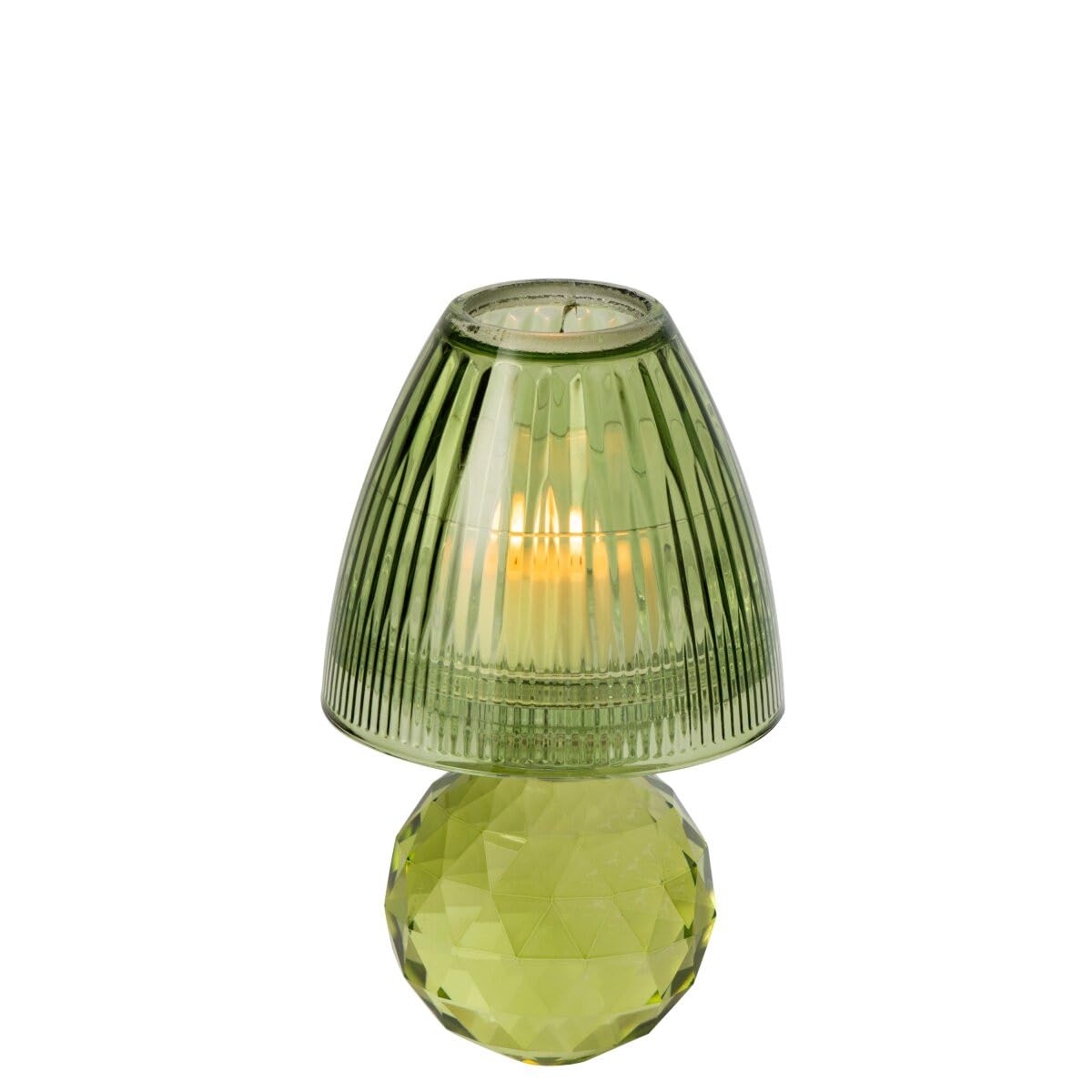 Photophore Design en Cristal "Célian" 18cm Vert