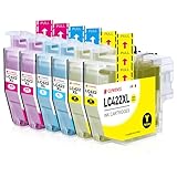  Clywenss LC422XL Lot de 6 cartouches d\'encre couleur compatibles avec Brother LC-422XL LC-422XLVAL LC422 XL pour MFC-J5340DW MFC-J5345DW MFC-J5740DW MFC-J6540DW MFC-J6940DW (cyan, magenta, jaune)