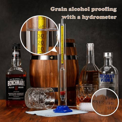 Hdreleody HD-HY-001 Alcohol Hydrometer Meter Test Kit 0-200 Proof & Tralle,With Glass Test Jar,Accurate Tester & Glass Cylinder thumb #5