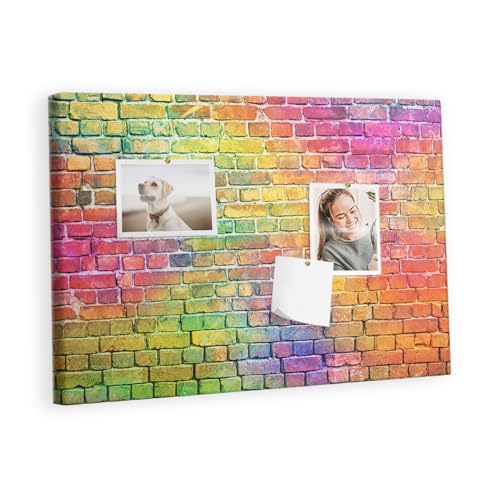 Affichage mémo 60x40 métallique en liège pour mur arc-en-ciel