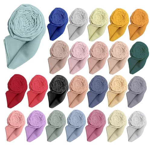 25 Pack Chiffon Hijab Head Scarves for Women 25 Colors Soft Hijab for Women Lightweight Long Scarf Wrap for Whole Season