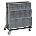 Quantum Storage Systems - QFS224-24+QFS400GY - Mobile Double Sided Tip Out Bin Rack, Number of Drawers or Bins 24, Outside Height 28 in