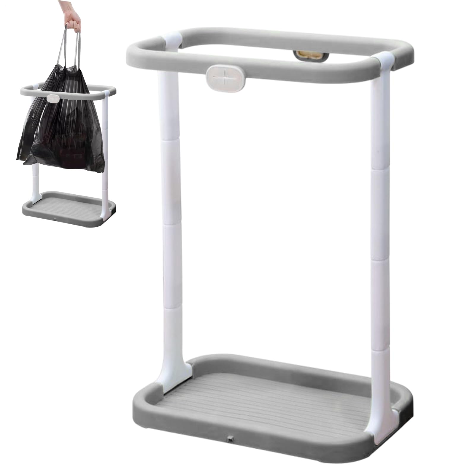 Soporte para bolsas de basura – 54 x 38 cm, diseño seguro | Soporte de ABS para bolsas de basura de camping, ideal para limpiar el jardín y el césped, camping, baño, piqu