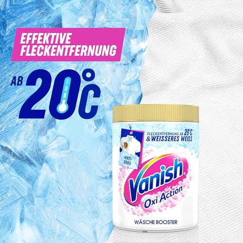 Vanish Oxi Action Powerweiss Fleckenentferner Pulver – 1 x 1,125 kg – entfernt Flecken auch ohne Vorbehandlung, sogar im Kurzprogramm 2