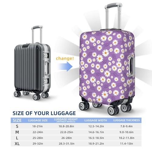 Travel Luggage Cover Protector - Daisies Flowers Petal Purple Anti-Scratch Suitcase Covers Fits 18-32 Inch Luggage2