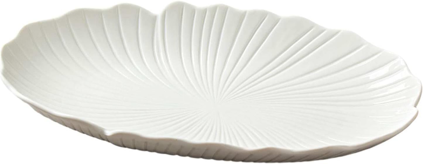 White porcelain restaurant cold dish Dan-shaped hotel home steamed fish dish -10 inches