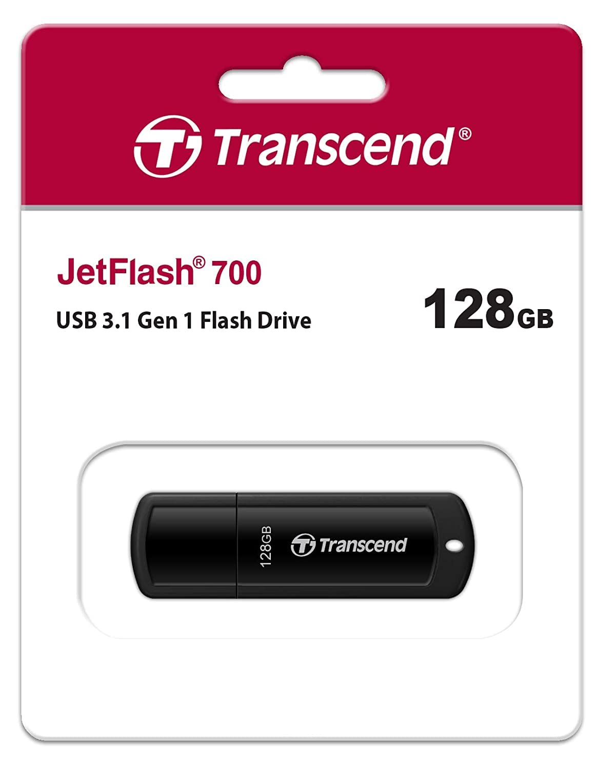 Transcend 128Go JetFlash 700 Clé USB 3.1 Gen 1 TS128GJF700 Noir (Lot de 2)