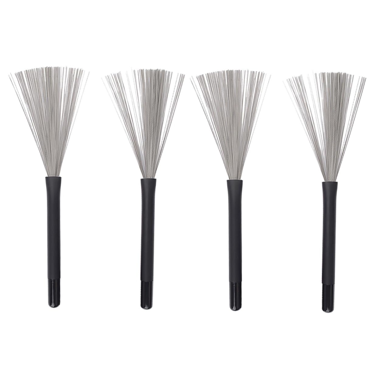 Abaodam 2 Pairs Stable Sturdy Steel Wire Drum Brush Retractable Drum Wire Sticks for