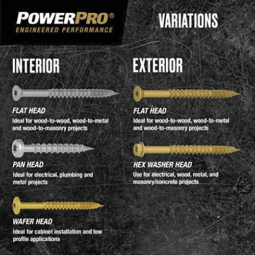 Power Pro Premium One Tornillos Multimaterial Cabeza Plana, Acero Epoxy, 10 x 2 pulgadas, Caja con 15 Piezas miniatura 6