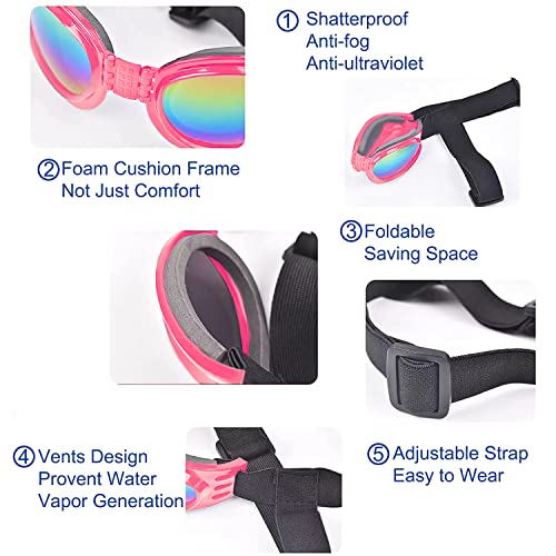 Dog Goggles Pet Sunglasses Adjustable Foldable Eye Wear UV Protection Windproof Polarized Sunglasses for Dogs About Over⦠- Image 5