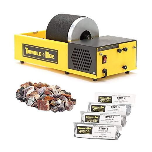 Tumble-Bee Rotary Rock Tumbler | Includes Rock Grit Polish Kit | Model TB-12, 1X2LB Barrel