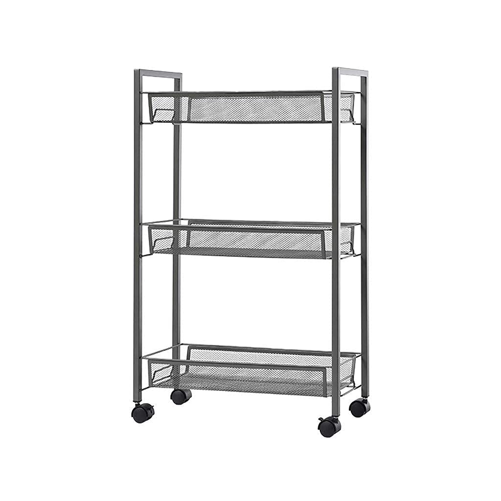 Carro de almacenamiento de cocina JATIBOSH en acero al carbono con estante móvil para el hogar