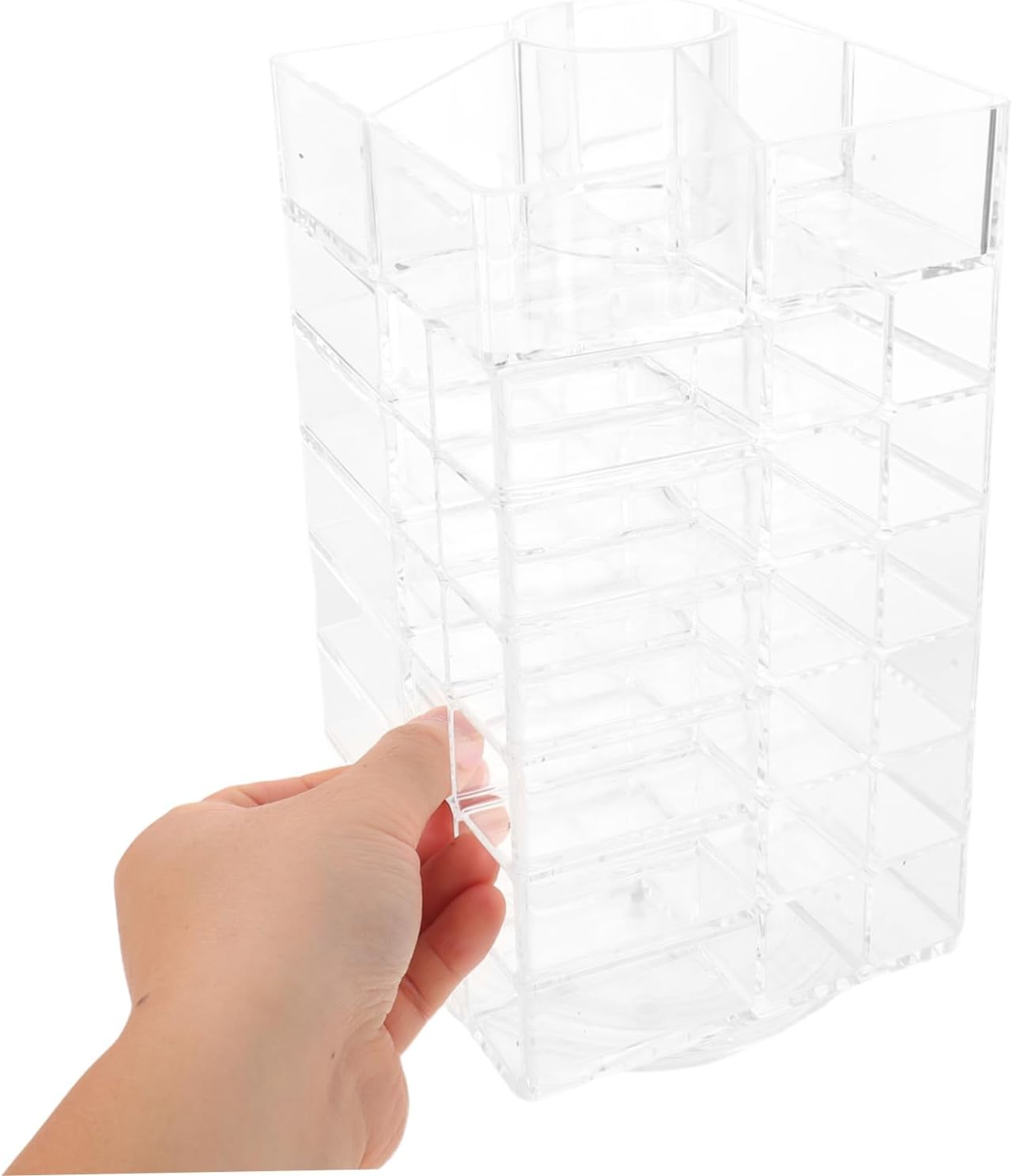 SUPVOX Rotatable Acrylic Paint Bottle Organizer, 6 Tier 48 Hole Rack