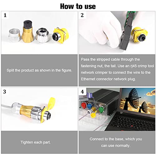 Conector IP67 Impermeable CAT6 RJ45 Ethernet miniatura 5