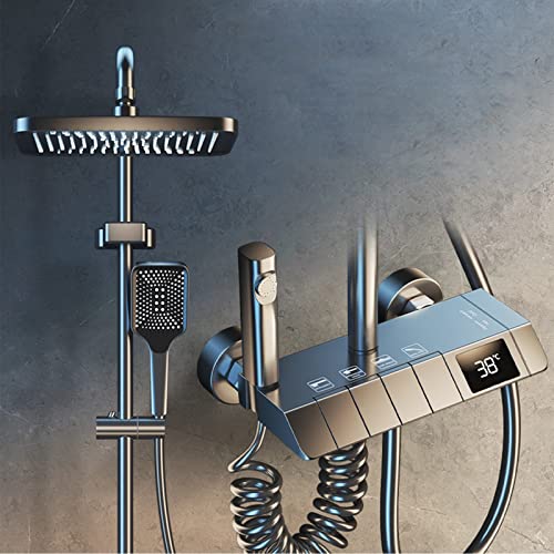 Robinet de douche cascade en laiton gris chic pour salle de bain moderne
