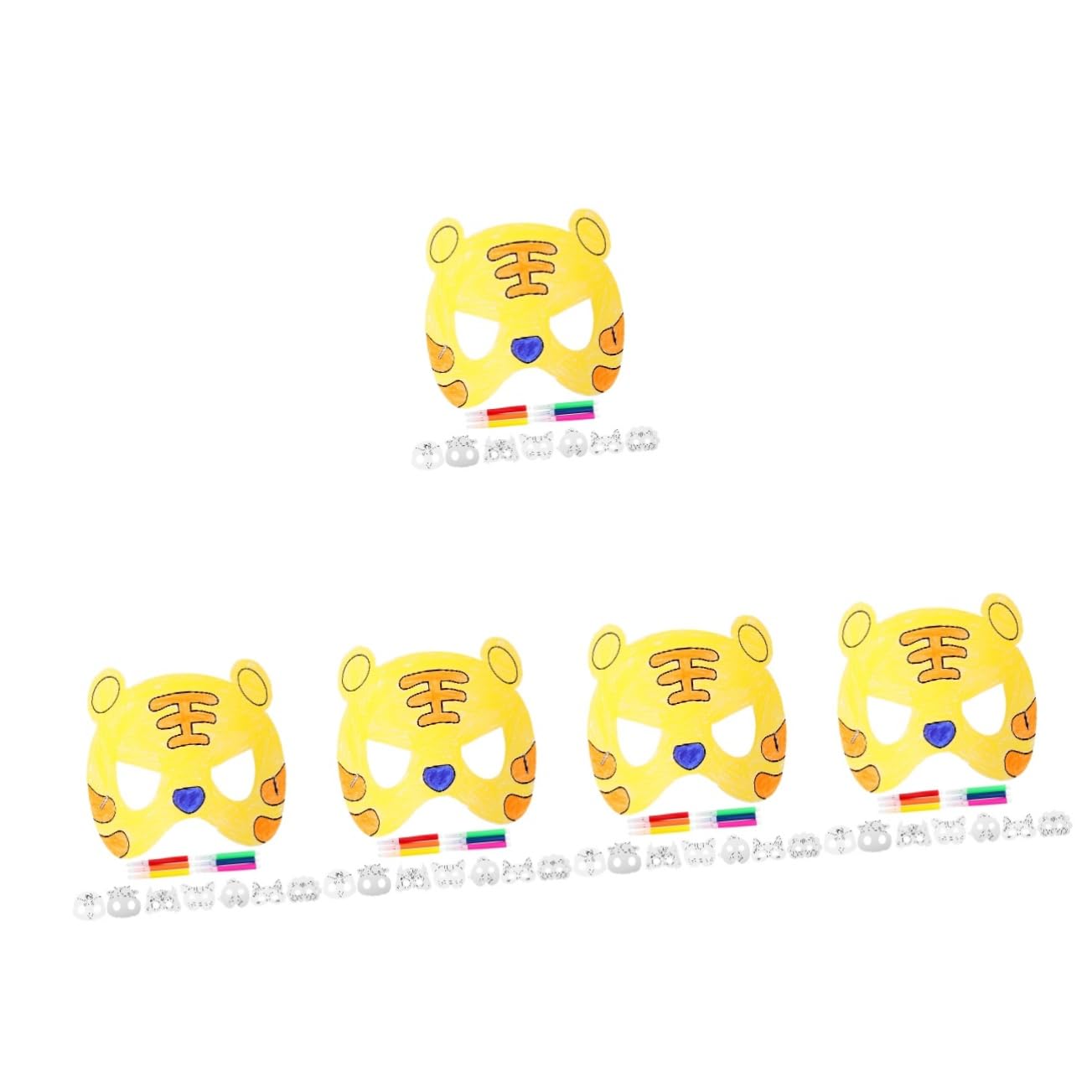 HEMOTON 5 Set Maschera Vuota Da Colorare Maschere Graffiti Fai Da Te Vuota Maschere Per Fai Da Te Kit Per La Creazione Di Maschere Maschera Di Volpe Carta
