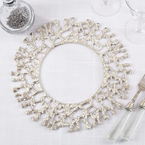 Plato Cargador Redondo de Aluminio 13 in Plateado miniatura 3
