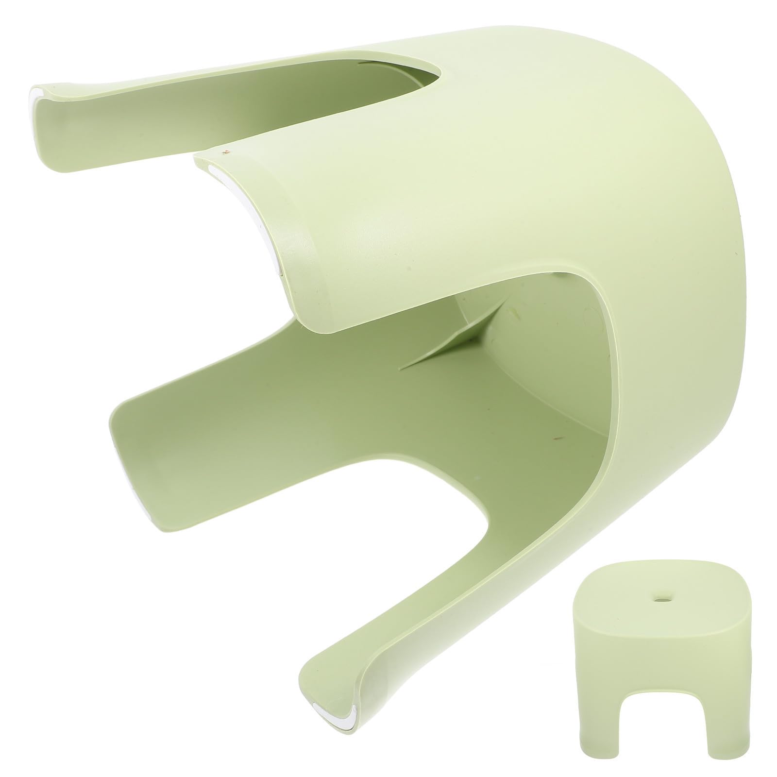 Taburete de baño ergonómico y reposapiés doméstico verde para un hogar práctico