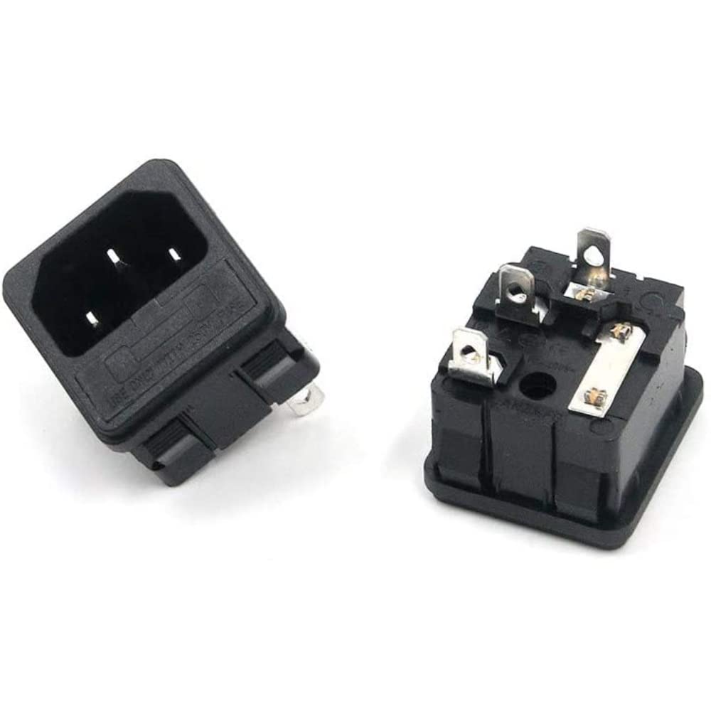 AC-02 250V 10A IEC320 C14 Male Power Inlet Socket, 3 Terminal, Square Socket, with Fuse Holder and 6 Wires, Black (B0B2X26VRX) Amazon Price History, Amazon Price Tracker