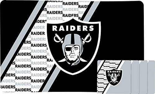 Duck House Sports Oakland Raiders PLACEMAT and Coaster Set