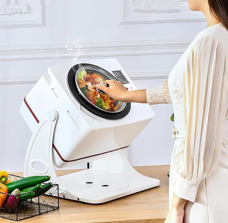 Máquina de cocción automática inteligente de 6 litros con rotación de 360°, calefacción integral 3D, protección de apagado automático, limpieza térmica con un solo clic