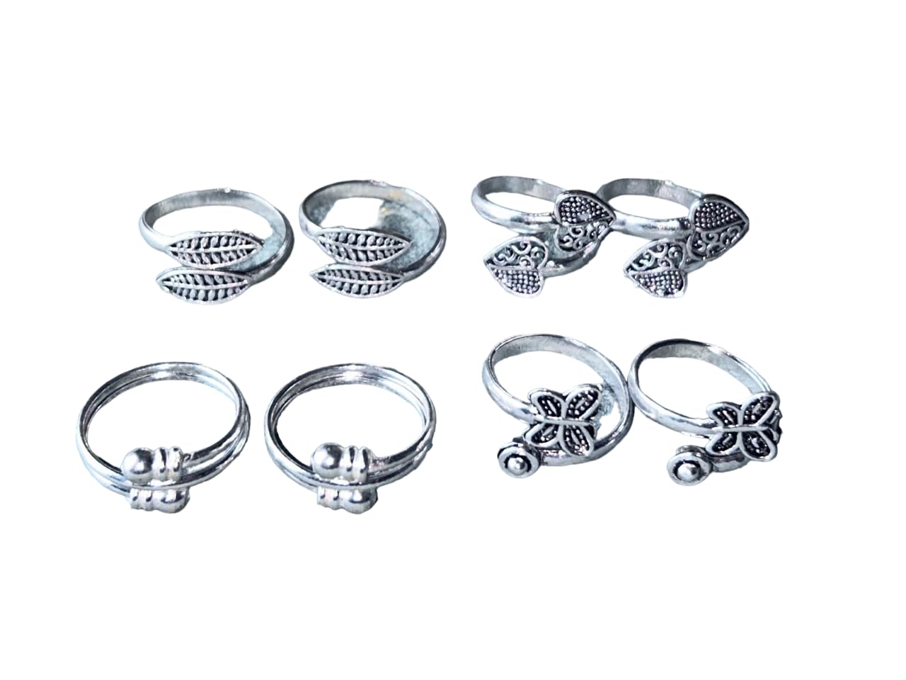Women & Girls Metal Fancy Glossy finish Toe Ring Adjustable Bichiya/Leg Finger Ring_Combo_4 (A_C_P_110797_Silver)-image-38