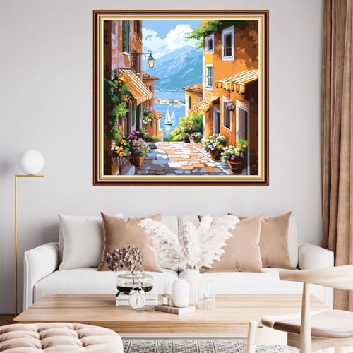 Image of Funart Stamped Cross Stitch Kits for Beginners Full Range of Cross Stitching Preprinted Embroidery Kits for Adults, 11CT Embroidery Pattern Needlepoint Kits- (ArtColors24)