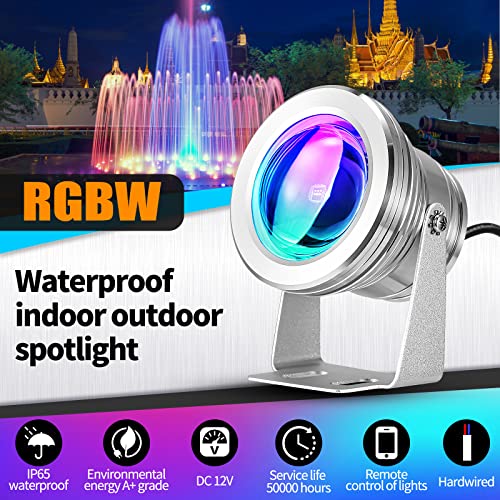 12V Led Underwater Light, Sunsbell 10W Pond Lights Color Changing Submersible Led Lights Garden Fountain Pond Pool Aquarium Light With Remote Control Pond Lights Led Underwater Submersible #TOP2