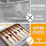 SpaceAid WrapNeat 3 in 1 Wrap Organizer with Cutter and Labels, Plastic Wrap, Aluminum Foil and Wax Bamboo Dispenser for Kitchen Storage Organization Holder for 12" Roll (Natural) - Image 2