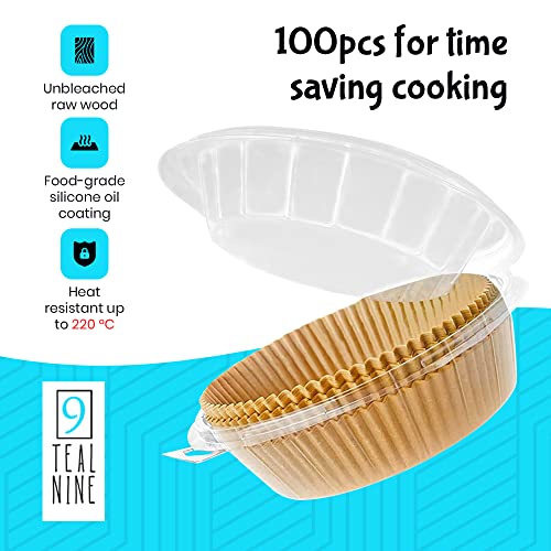 100 Pcs Round Disposable Air Fryer Liner Parchment Papers For Baking, Cooking, Roasting; Non-Stick, Water Proof, Oil-Proof Food Grade; Use In Air Fryers Baskets, Microwave Oven, & Frying Pans #TOP4