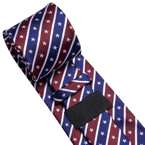 Image of Dubulle Silk Ties Set for Men Formal Paisley Striped Necktie Pocket Square Cufflinks 3PCS Sets Wedding Business Party