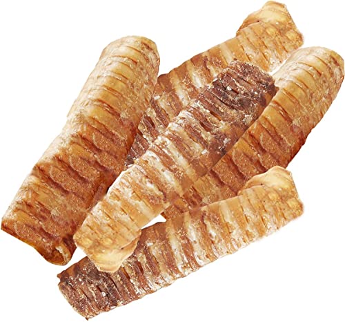 Pawkaboo Natural Dog Treats, Premium Beef Air Pipe Round Tracheas for Dogs Small Cuts 600g Pack (25-35 pieces) 3-4 inch Long
