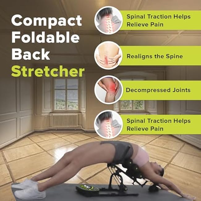 Mini Inversion Table by Mini Stretch, Relieve Back Pain, Re-Align The Spine, Stretch The Back and Neck. 330 lbs. Weight Capacity, Compact Foldable Back Stretcher