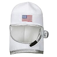 W WIDMANN MILANO Party Fashion - Astronaut Helmet with Fake Microphone for Adult Unisex, Space, Americans, Carnival, Theme Parties, White