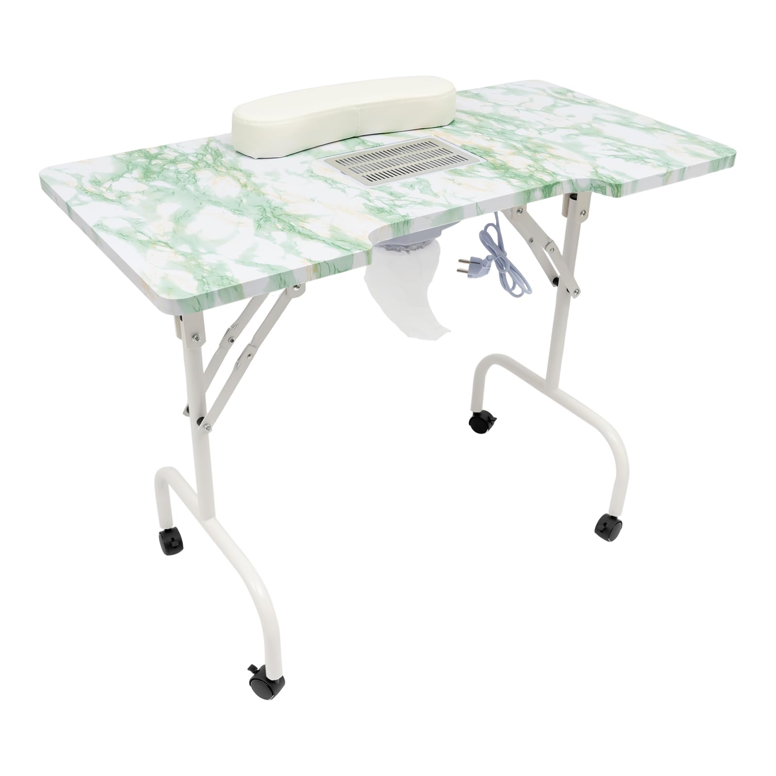 Tavolo pieghevole per manicure, tavolo per manicure, con aspirazione della polvere, 95 x 48 x 72,5 cm, tavolo per manicure, adatto per casa, studio, parrucchieri, ufficio, salone di unghie, ecc.