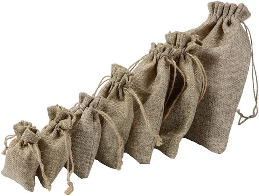 Egurs Burlap Bags with Drawstring Resusable Linen Jute Gift Bags for Jewelry Bags Wedding Party and DIY Craft 15 * 20cm - Image 4