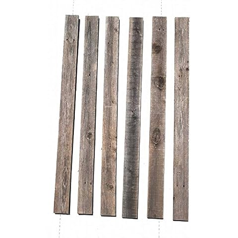 Rustic Weathered Reclaimed Wood Planks for DIY Crafts, Projects and Decor (20 Planks - 48" Long) Cover