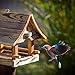 KADAX Vogelhaus zum Aufhängen, Vogelfutterhaus aus Holz, wetterfest Futterhaus für Vögel im Garten & Balkon, Vogelhäuschen, Vogelfutterstation (Hellbraun)