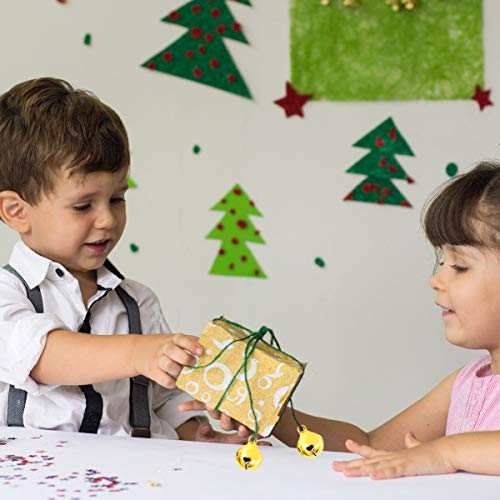100 peças de mini sinos para artesanato, decorações de sinos dourados de 1,2 cm para Natal, férias,
