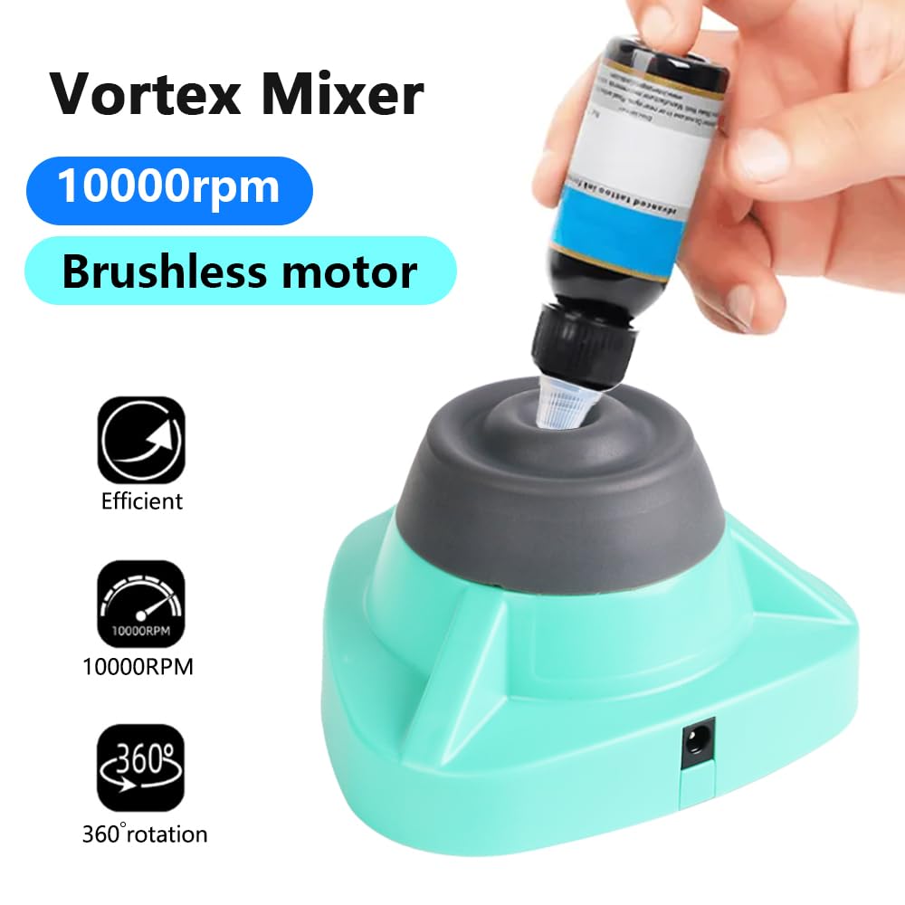 Mini Vortex Mixer With Touch Function,Paint Mixer,Nail Polish shaker,Glue Shaker Tattoo Ink Mixer Shaker Fast Electric Liquid Vortex Mixing Paint Shaker Machine (Green)