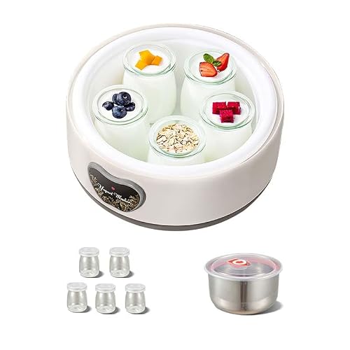 Probiotic Yogurt Maker, 2025 New 1.2L Stainless Steel Automatic Yogurt Maker with Temperature Control & Time Control, Small Thermostatic Maker Machine for Home DIY Yogurt