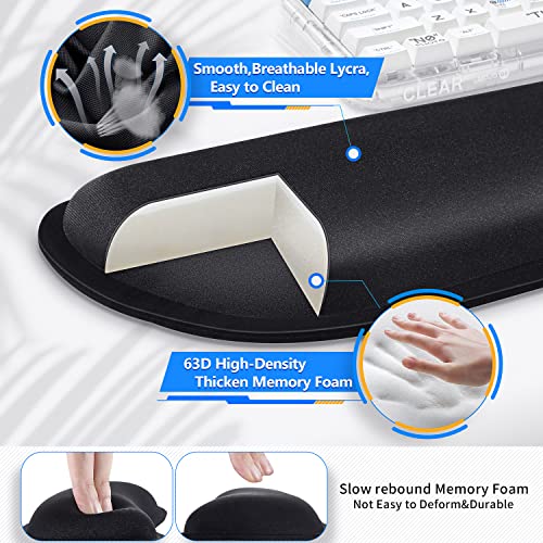 Image of Gimars 3Pcs Memory Foam Keyboard Wrist Rest, Mouse Pad Wrist Support for Easy Typing Pain Relief, Ergonomic, Comfortable Keyboard Mouse Pad Set for Computer, Laptop, Home & Office