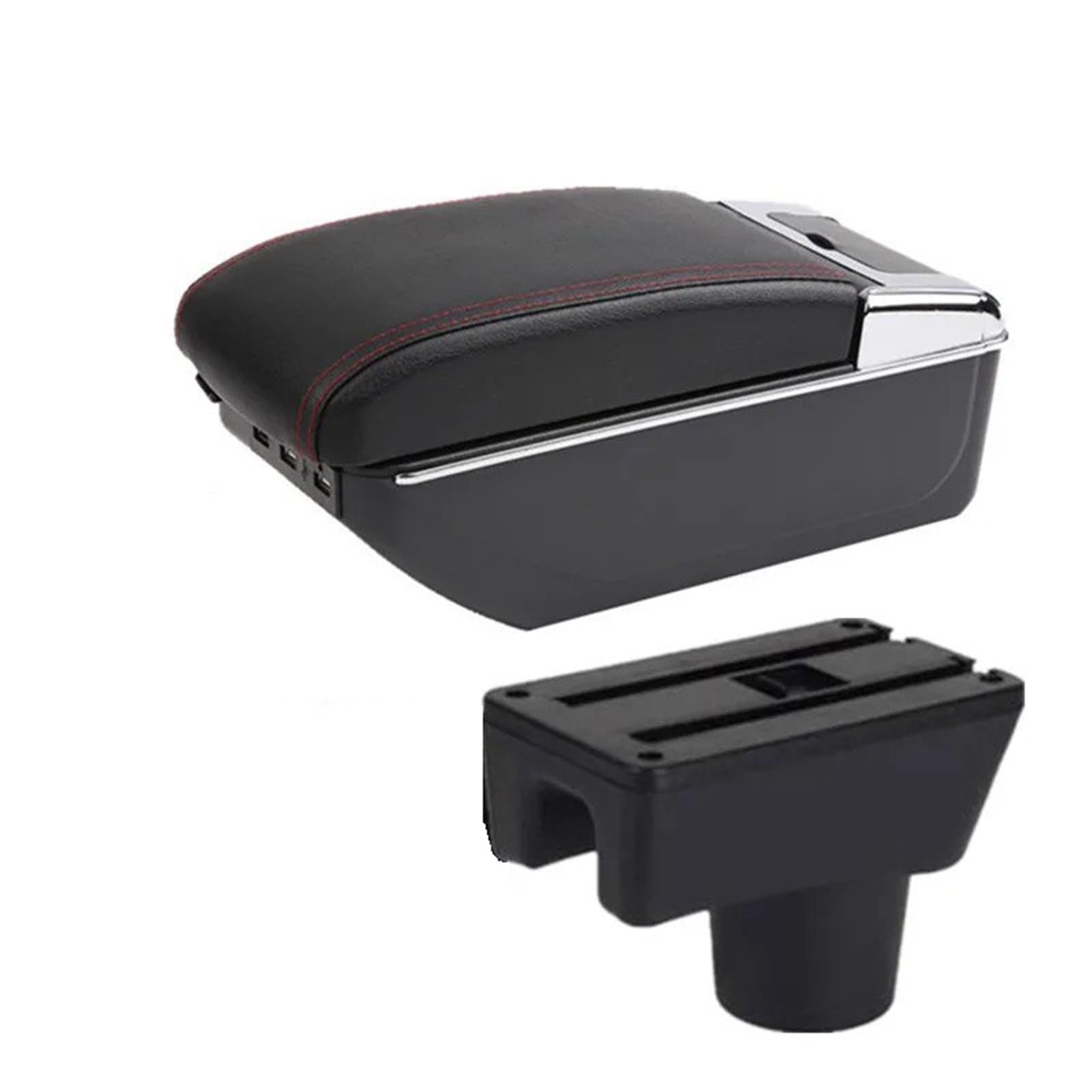 Hguvsjd Armrest Box For Mitsubishi For Attrage For Mirage For Space For Star Armrest Storage Box Retrofit Parts Accessorie Car Armrests(C red line 7USB)