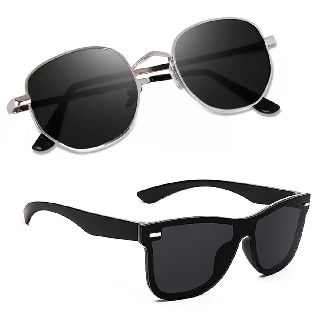 Hexagonal Sunglasses for Men & Women | Full-Rim Cover Eyewear for Driving, Cycling, Sports | Lightweight Flexible Optical Frame for All-Day Comfort & Selfies PATH28-image-31