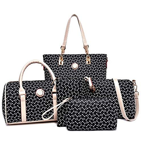 Ensemble de sac à main femme 6 pièces faux cuir Fourre-tout Bourse Ensemble Polyvalent Sac à bandoulière classique Cover