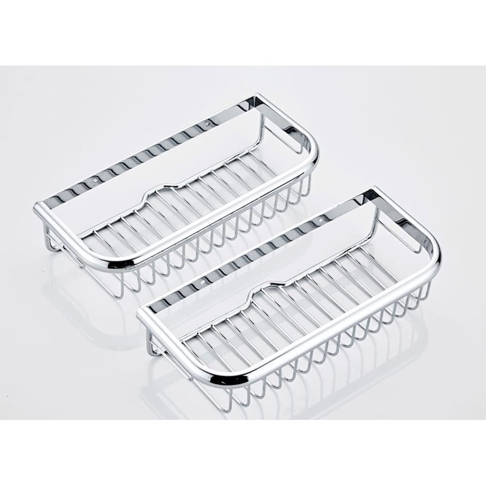 Estante de baño Almacenamiento de baño Estantes de baño de 2 niveles Cobre Cromo Brillante Acabado Estante de ducha de baño Estantes de baño Soporte para cesta de baño Estantes Estante de a