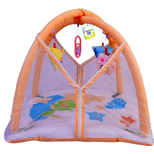 Image of Toddylon Baby Bedding New Born Baby Bed | Mosquito Net | Mattress | Play Gym Bed | Insect Protection Net | Infants | Mosquito Safety Net | Baby Boys Girls (0-6 Months)