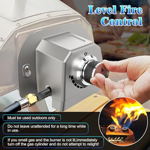 Image of Gas Burner for Pizza Oven Accessories, for Karu 12 Gas Burner Attachment, Replace for 12G Adapter, for Fyra 12 with Propane Conversion Kit, fits Bighorn Outdoors Pizza Oven 12 inch